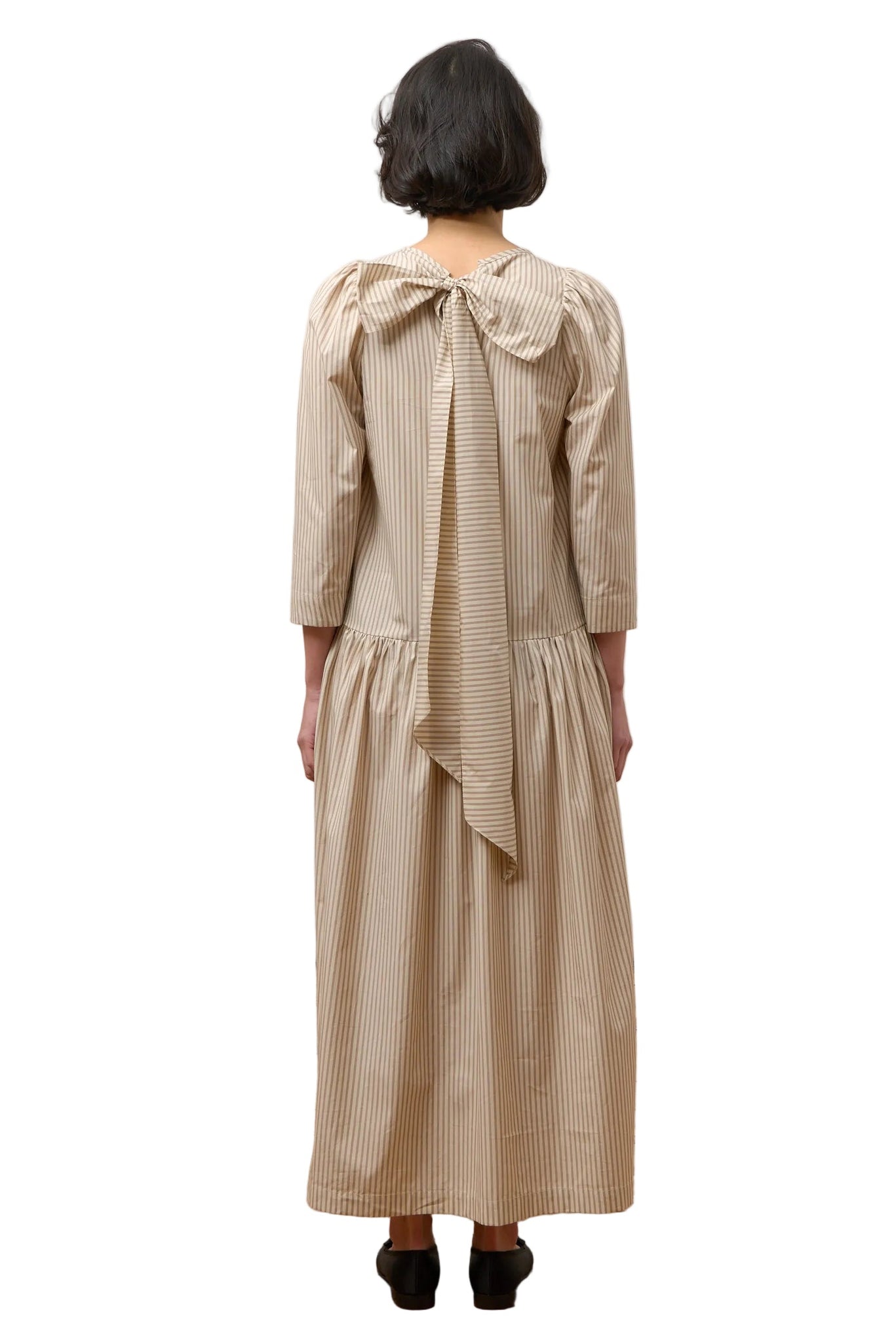 Cawley Isabella Dress in Terracotta Stripe