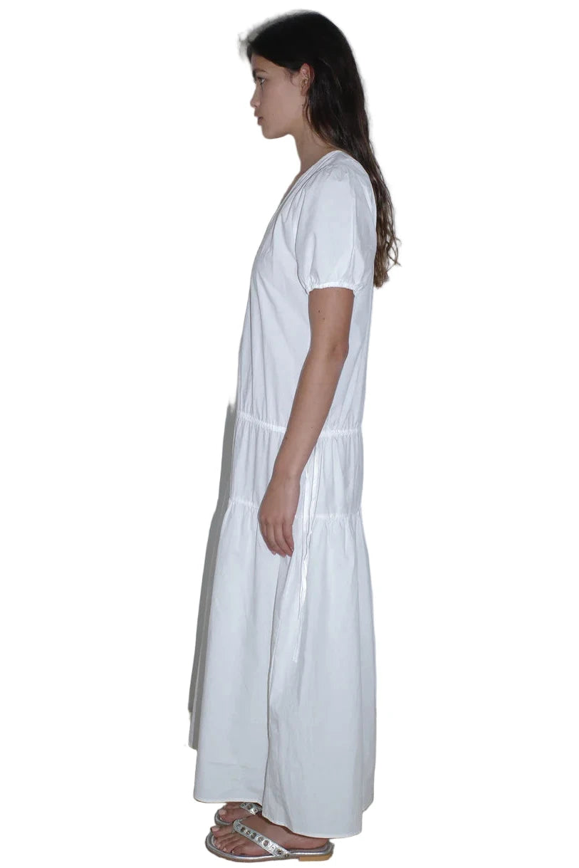 Deiji Studios Waistcord Dress in White