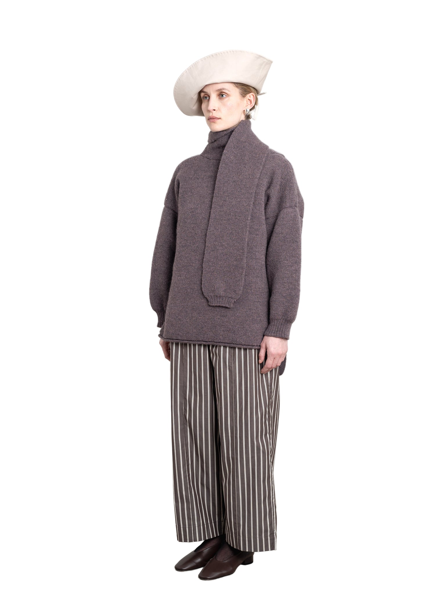 Cawley Wrap Neck Pullover Sweater in Luna