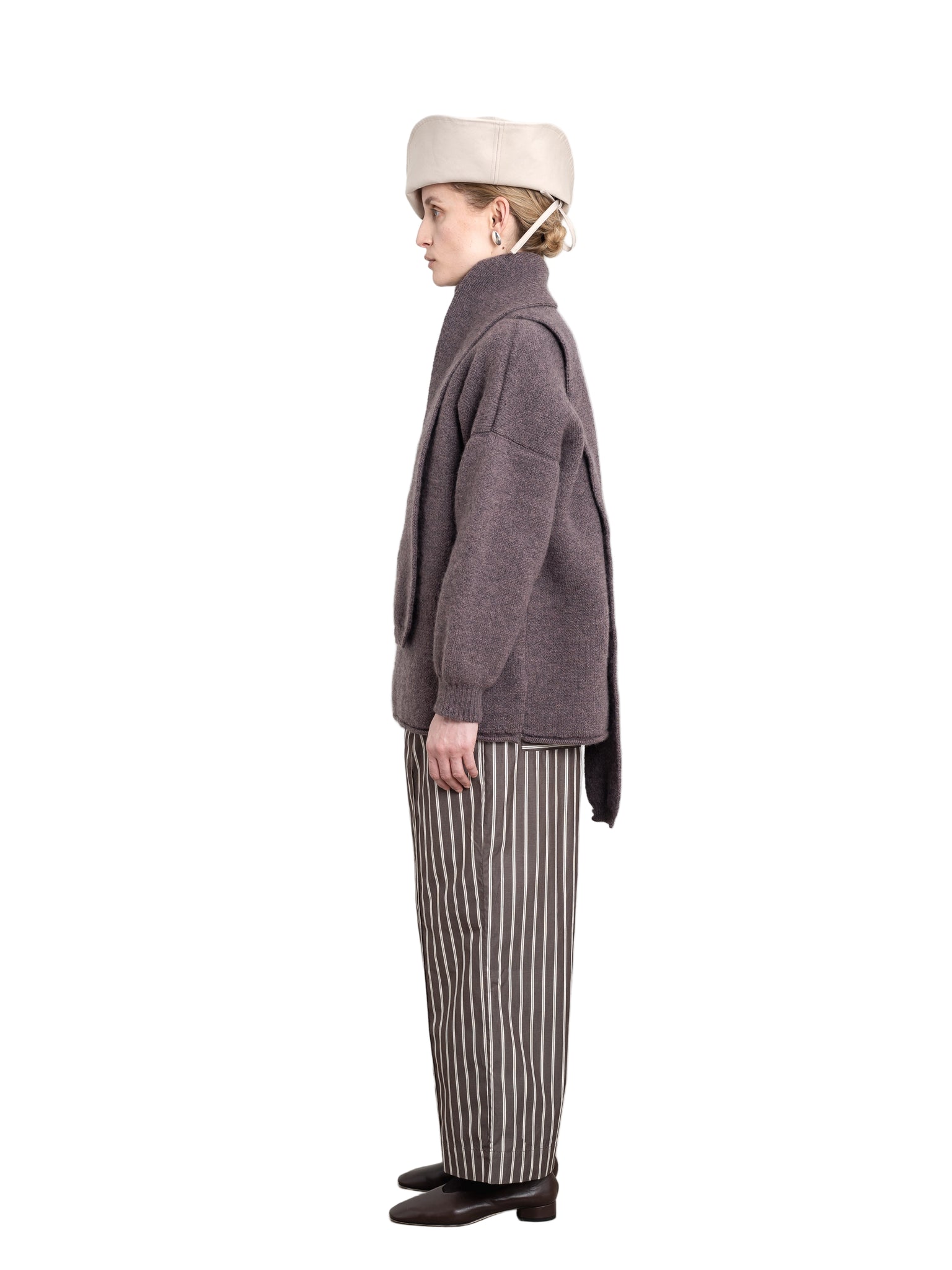 Cawley Wrap Neck Pullover Sweater in Luna