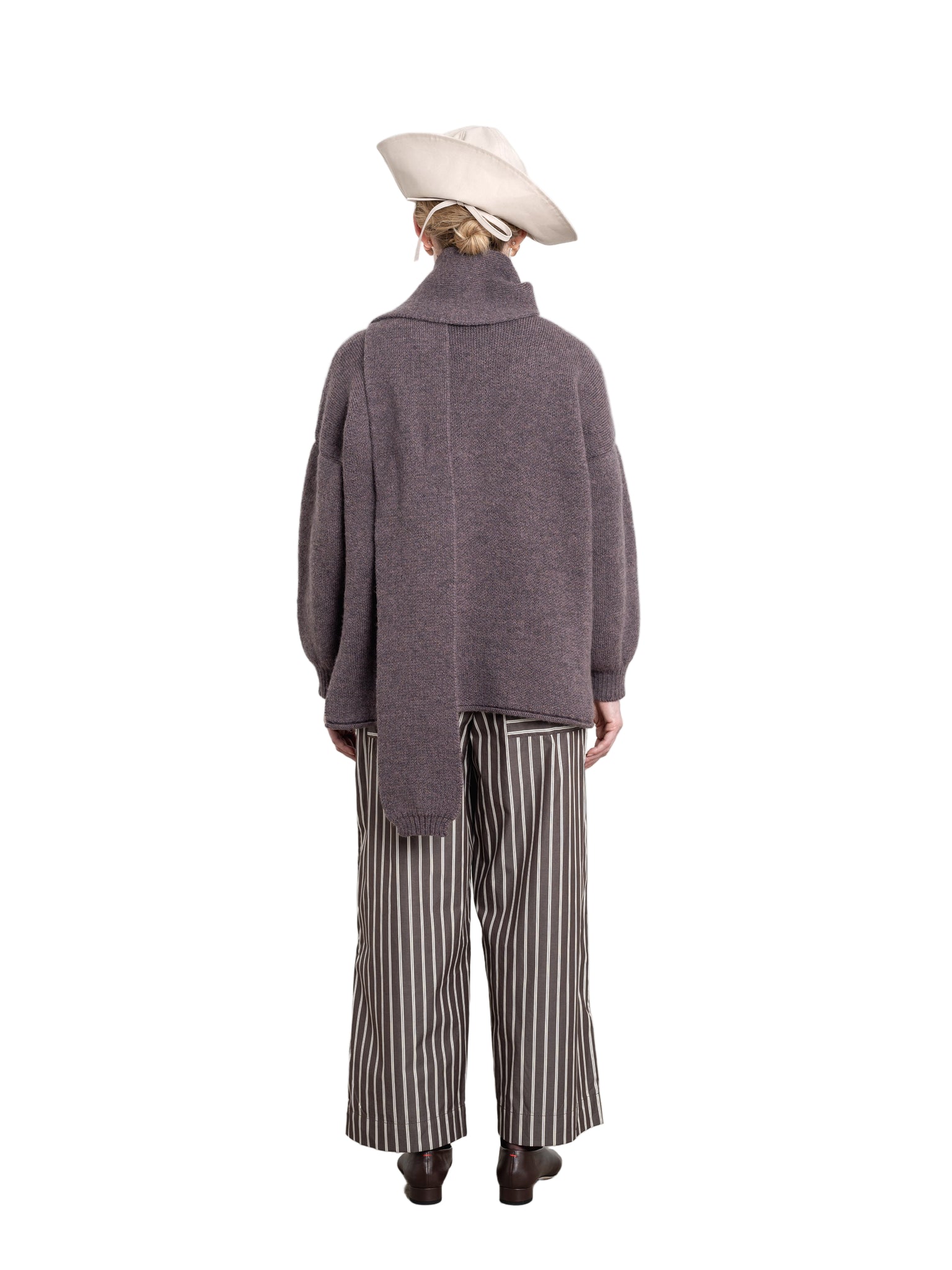 Cawley Wrap Neck Pullover Sweater in Luna