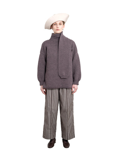 Cawley Wrap Neck Pullover Sweater in Luna