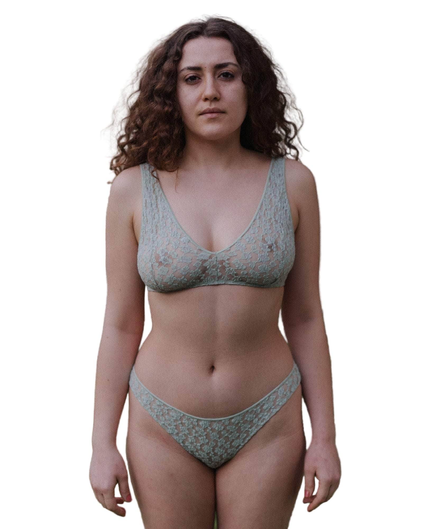 Baserange Crescent Bra in Conta Green