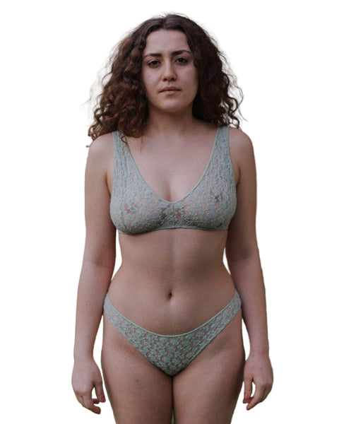 Baserange Crescent Bra in Conta Green