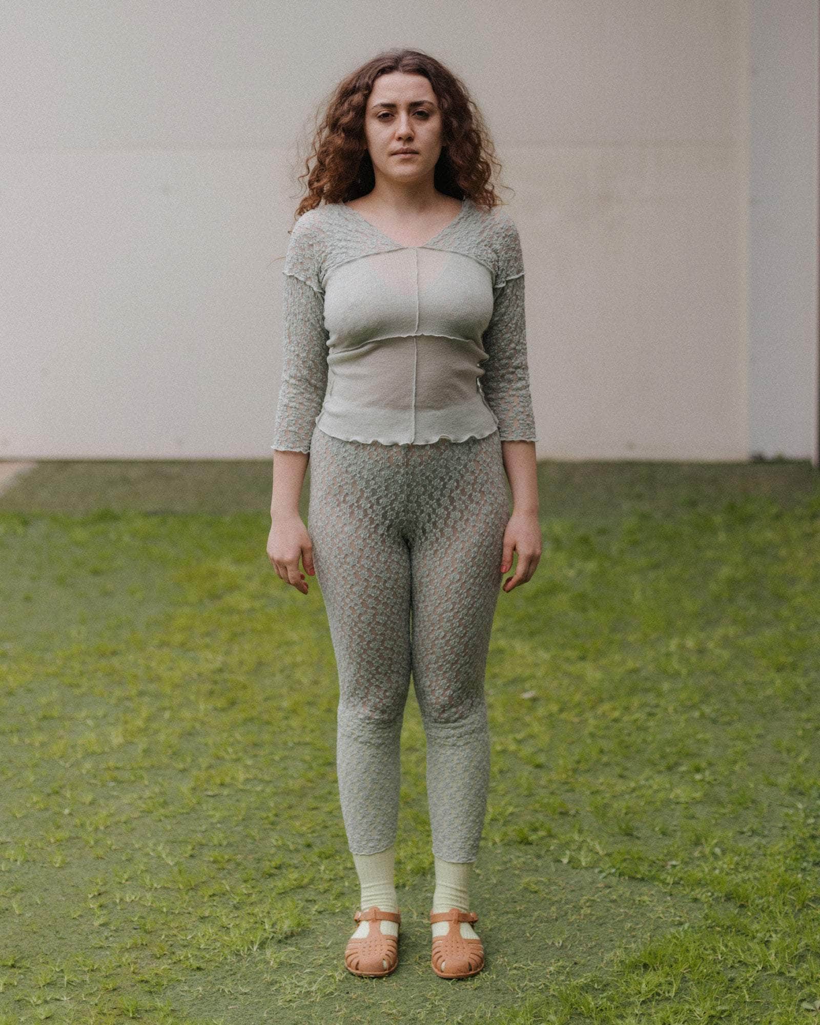 Baserange Nehru Long Sleeve Tee in Conta Green