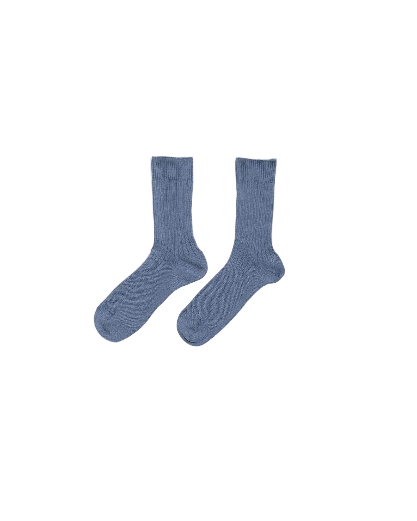 Baserange Rib Overankle Socks in Bass Blue