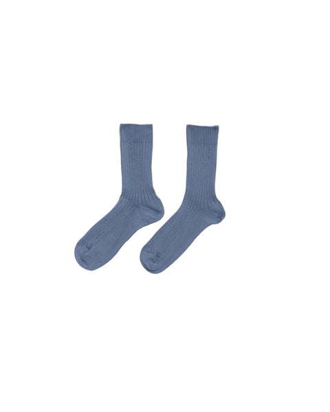 Baserange Rib Overankle Socks in Bass Blue