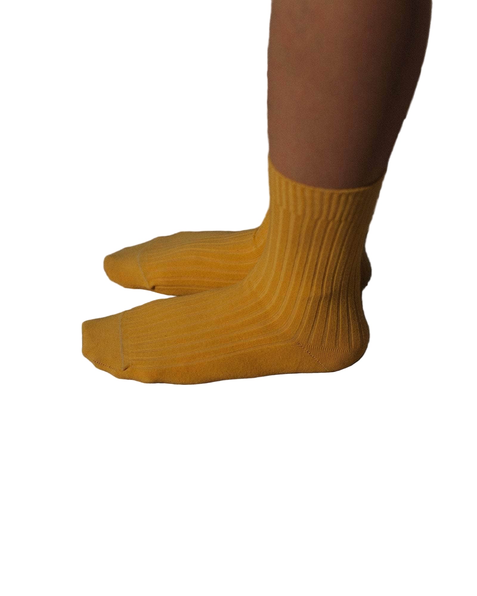 Baserange Rib Overankle Socks in Eri Yellow