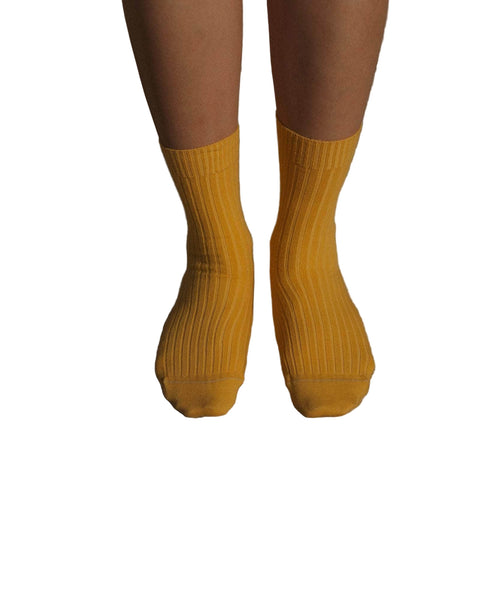 Baserange Rib Overankle Socks in Eri Yellow