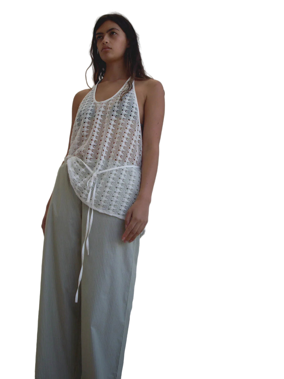 Deiji Studios Ease Trouser in Pistachio Stripe